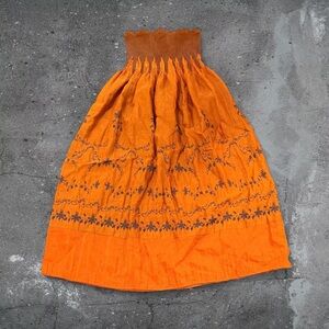 Boho Smocked Maxi Dress Cottagecore Art Teacher Fairycore Prairie Dress